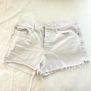 MADEWELL Relaxed Fit Denim Shorts in TILE WHITE